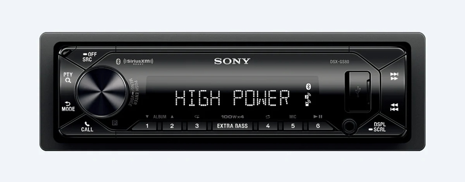 Sony DSX-GS80, bilstereo med Bluetooth och 3 par 5V lågnivåutgångar