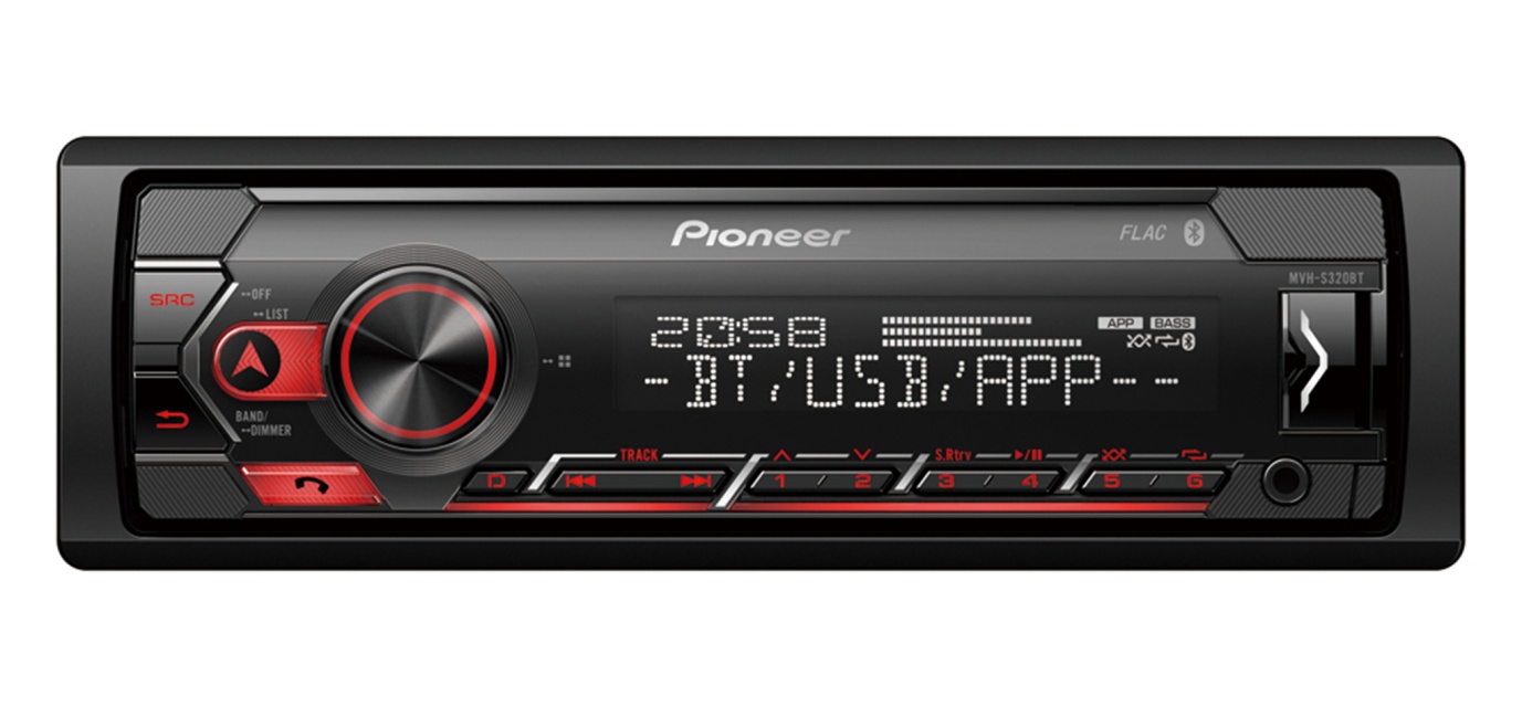 Pioneer MVH-S320BT, bilstereo med Bluetooth, USB och AUX