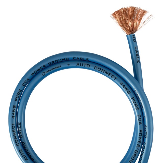 Auto-Connect 6 meter strömkabel CCA 20mm², blå