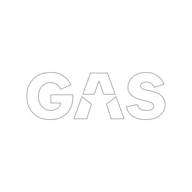 GAS-klistermärke 23x8cm, vit