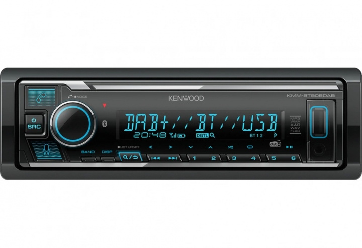 Kenwood KMM-BT508DAB, bilstereo med Bluetooth, DAB+ och 2 par lågnivå i gruppen Bilstereo / Bilstereo enkeldin hos CD Bilradio (121KMMBT508DAB)