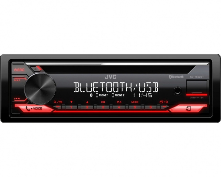 JVC KD-T822BT, bilstereo med Bluetooth, CD-spelare, AUX och USB i gruppen Bilstereo / Bilstereo enkeldin hos CD Bilradio (130KDT822BT)