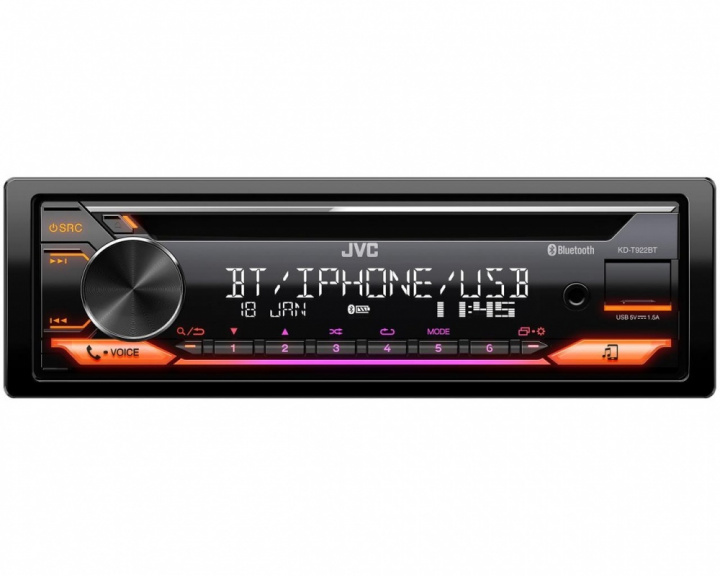 JVC KD-T922BT, bilstereo med Bluetooth, CD och handsfree i gruppen Bilstereo / Bilstereo enkeldin hos CD Bilradio (130KDT922BT)