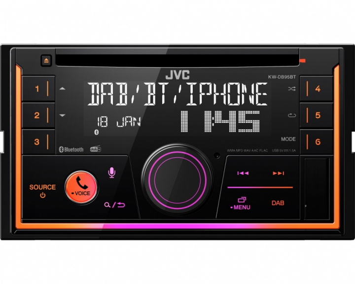 JVC KW-DB95BT, bilstereo med Bluetooth och DAB i gruppen Bilstereo / Bilstereo dubbeldin hos CD Bilradio (130KWDB95BT)