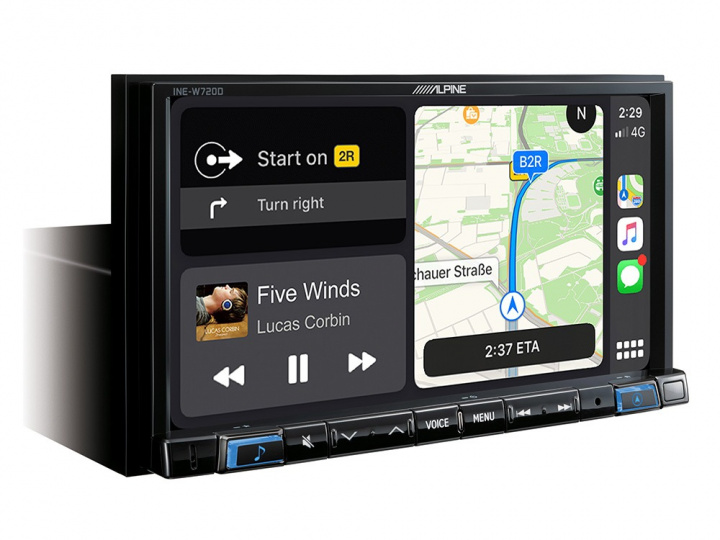Alpine INE-W720D, bilstereo med navigation, Apple CarPlay och Android Auto i gruppen Bilstereo / Bilstereo dubbeldin hos CD Bilradio (140INEW720D)