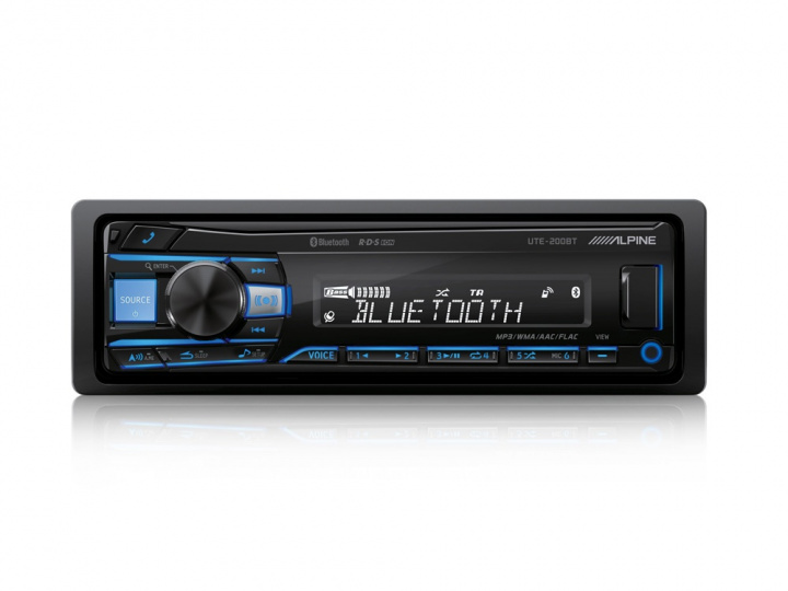Alpine UTE-200BT, bilstereo med Bluetooth, handsfree och 2 par lågnivå i gruppen Bilstereo / Bilstereo enkeldin hos CD Bilradio (140UTE200BT)