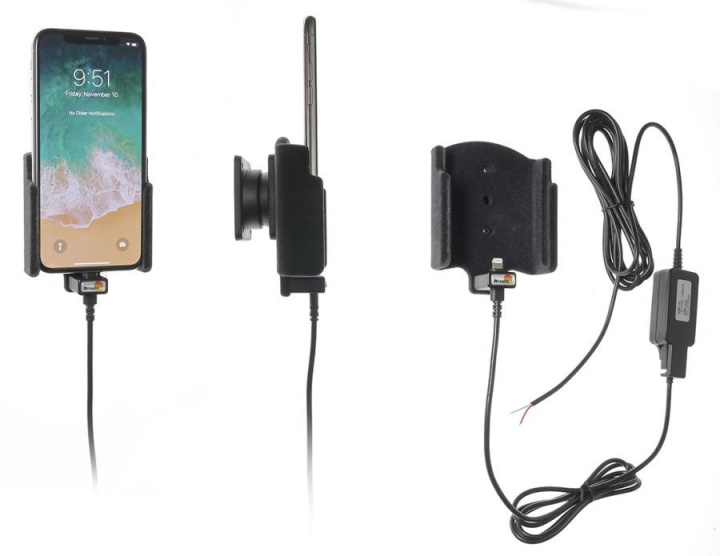 Brodit Flockad Aktiv hållare för fast installation till iPhone X (utan skal) i gruppen Smartphone i bil / Mobilhållare hos CD Bilradio (240527997)