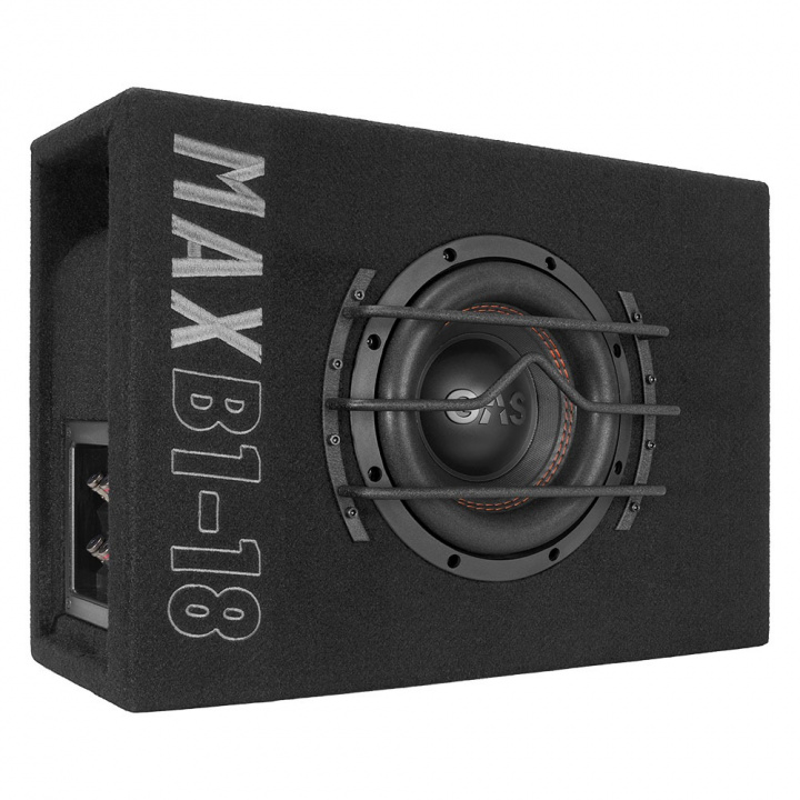 GAS MAX B1-18, grym 1x8 tum baslåda i gruppen Baslådor / Enkellådor hos CD Bilradio (900MAXB118)