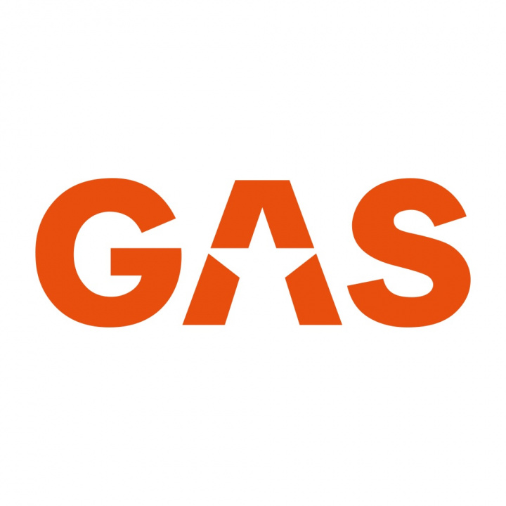 GAS-klistermärke 45x15.5cm, orange i gruppen Tillbehör / Övrigt / Dekaler / Reklam mm, hos CD Bilradio (909LOGOCLO)