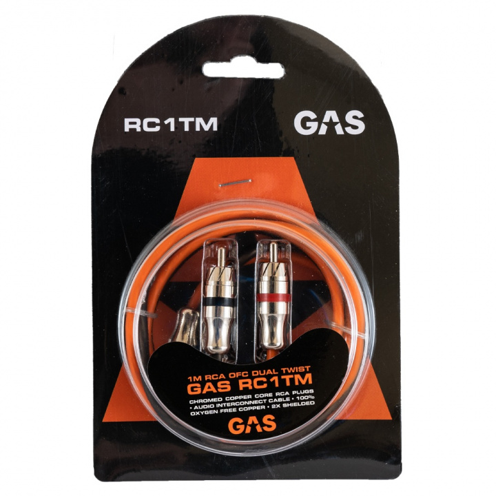 GAS RC1TM dubbelskärmad RCA-kabel, 1 meter i gruppen Kampanjer / Utförsäljning GAS tillbehör hos CD Bilradio (910RC1TM)