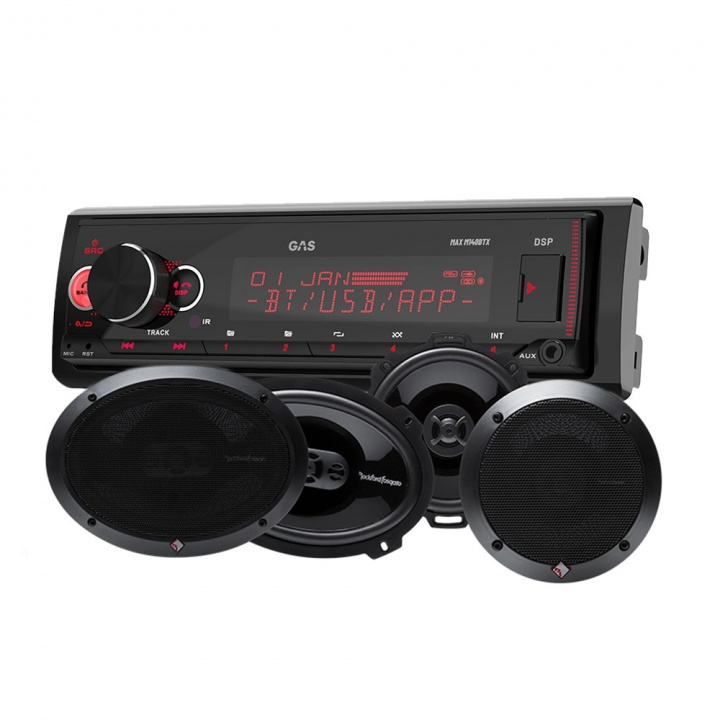 GAS MAX M140-BTX & 2par Rockford Fosgate PUNCH-högtalare, bilstereopaket i gruppen Paketerbjudanden / Bilstereopaket med högtalare hos CD Bilradio (SETMAXM140PUNCH)